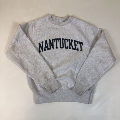 Primary image for Champion Reverse Weave Sweatshirt Nantucket  Island Gray Crewneck Size XS