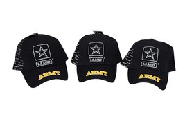 3 Pc Lot - U.S. Army Military Hat - Active or Veteran Cap - Adult One Size - £19.57 GBP