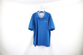 Columbia PFG Mens Large Spell Out Knit Collared Short Sleeve Fishing Polo Shirt - £27.65 GBP