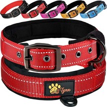 New- Red Dog Collars for Medium Heavy Duty Soft Padding Reflective NEW IN BOX - £11.56 GBP