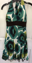Halter Dress Green, Black, Geometric Design Speeckless Size XS Small Lac... - $15.84
