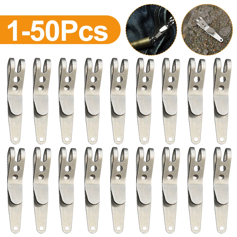 1-50Pcs Portable Pocket Bag Suspension Clip Mini Outdoor Belt Clip Stainless - £6.66 GBP+