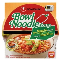 10 Bowls of Nongshim Bowl Noodle Soup Spicy Kimchi Flavor 86g Each - $36.77