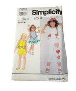 Vtg Simplicity Sewing Pattern 7302 Children&#39;s Girls Pants or Shorts Set - £5.49 GBP