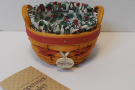 Longaberger 1999 Peppermint Basket Liner Protector Tie-On Tree Trimming Coll - $24.74