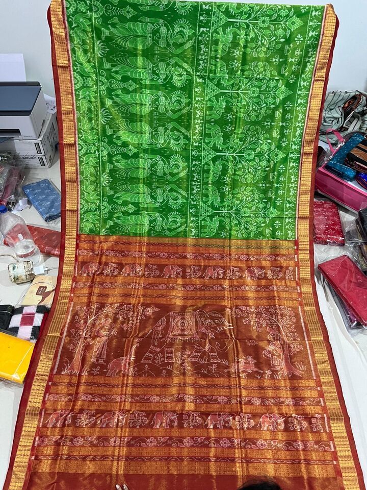 sambalpuri handloom wedding full tissues silk saree - $781.11