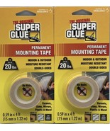 Original Super Glue Permanent Mounting Tape Hold up to 20 Pounds 2pk - $220.51 MXN
