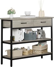 Idealhouse Entryway Table With 2 Drawers, 3 Tier Console Table With, Grey - £97.68 GBP