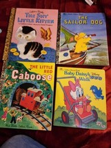 Vintage Little Golden Book kitten sailor dog red caboose daisy walk  - £6.37 GBP