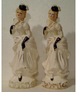 Vintage PAIR Antique Porcelain Refined Western Lady Figurines Made In Japan - $61.02 CAD