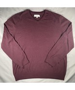 Hawker Rye Sweater Mens Extra Large Maroon Cotton Cashmere V neck Lightw... - €44,16 EUR