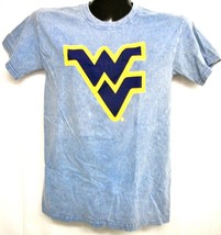 West Virginia Mountaineers Acid Washed Blue Tee Shirt Small - $14.73