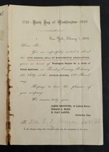 1859 antique GEO WASHINGTON assoc BIRTHDAY 13th ann ball Order United Am... - £70.04 GBP