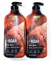2 Bottles Quiet &amp; Roar Body Wash Peach Green Tea Scent Essential Oils No Paraben - £17.29 GBP