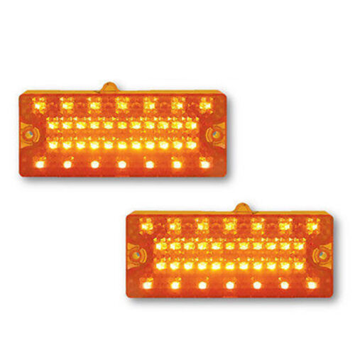 69 70 Chevy Pickup Truck Front Amber LED Park Light Lamp Lens PAIR 1969 1970 Item image 2