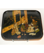 Japanese Geisha Scene Lacquerware Papier-Mâché Tray with Stand - €126,78 EUR