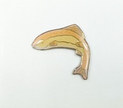 Jumping Pink Salmon Fish Pin Vintage from the 80&#39;s Lapel Hat Tie Tac Enamel - £3.48 GBP