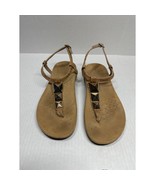 Women&#39;s Vionic Nala 340NALA Gold Cork Toe Post Sandal Ankle Strap Studs ... - $38.45