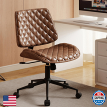Furnimart Heavy-Duty Wood Office Chair 360 Swivel Faux Leather Small Des... - $191.16