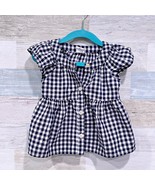 GAP Gingham Raglan Swing Top Blue White Button Down Cotton Toddler Girl ... - $14.84