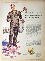 Curtiss Candy Baby Ruth Soldier Man Cave Baby Ruth 1943 Vintage Print Ad... - €10,45 EUR