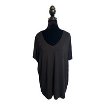 Calvin Klein Liquid Jersey V Neck Black Top T Shirt Women’s Size 1X NWT - $9.50