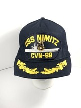 USS NIMITZ CVN-68 US Navy Supercarrier Vintage Eagle Crest Snapback Hat  W/Badge - £31.49 GBP