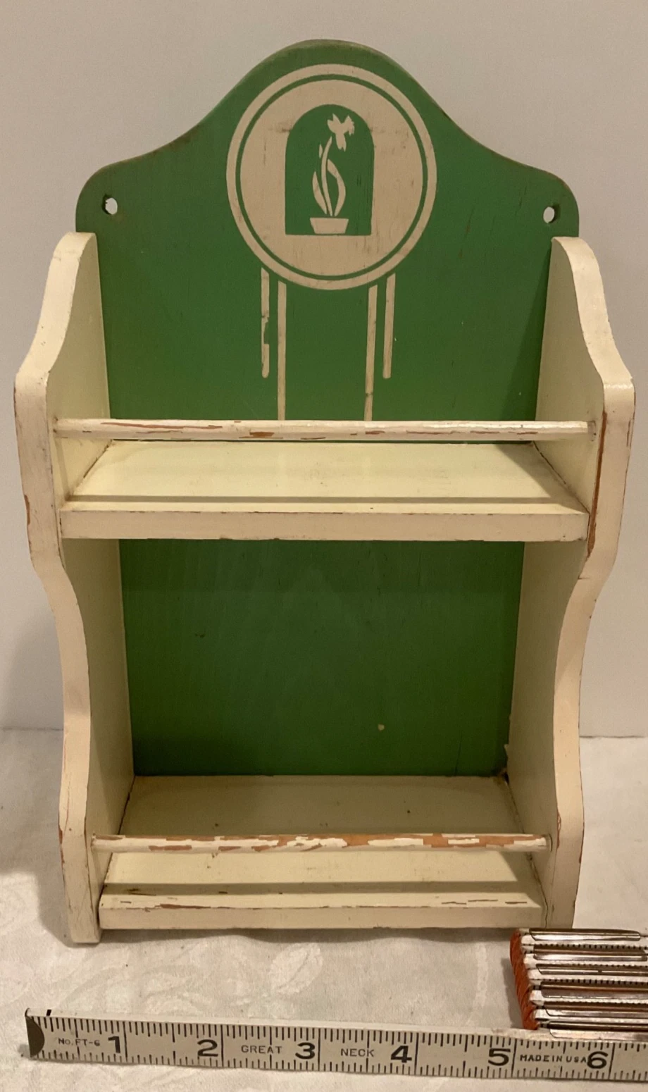 Vintage Universal Spice wood cabinet  rack Green - $25.00
