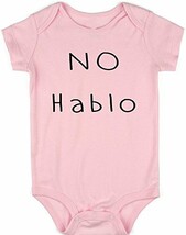 VRW No Hablo Infant Unisex Onesie Romper (Pink, 6-12Months) - £11.66 GBP