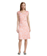 Lands End Women&#39;s Cap Sleeve Twist Front Fit and Flare Dress Crisp Peach... - $951.78 MXN