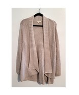 Eileen Fisher Open Weave Shawl Collar Cardigan Oatmeal Size Large - £37.39 GBP