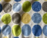 Little Beginnings Plush Blue Green Yellow gray Polka Dot Fleece Baby Bla... - £26.50 GBP