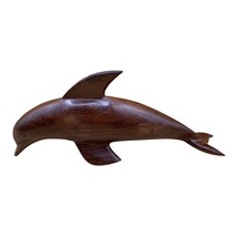 Dolphin Ironwood Statue Vintage Hand Carved Wooden Porpoise Sculpture 12... - $19.79
