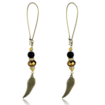 LO3809 - Antique Copper White Metal Earrings with Synthetic Synthetic St... - $23.98