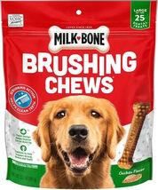 Milk-Bone Original Brushing Chews Daily Dental Dog Treats, Large, 25 count - $37.91