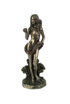 Biblical First Woman Eve With Serpent Bronze Finish Statue Bible Genesis - £47.18 GBP