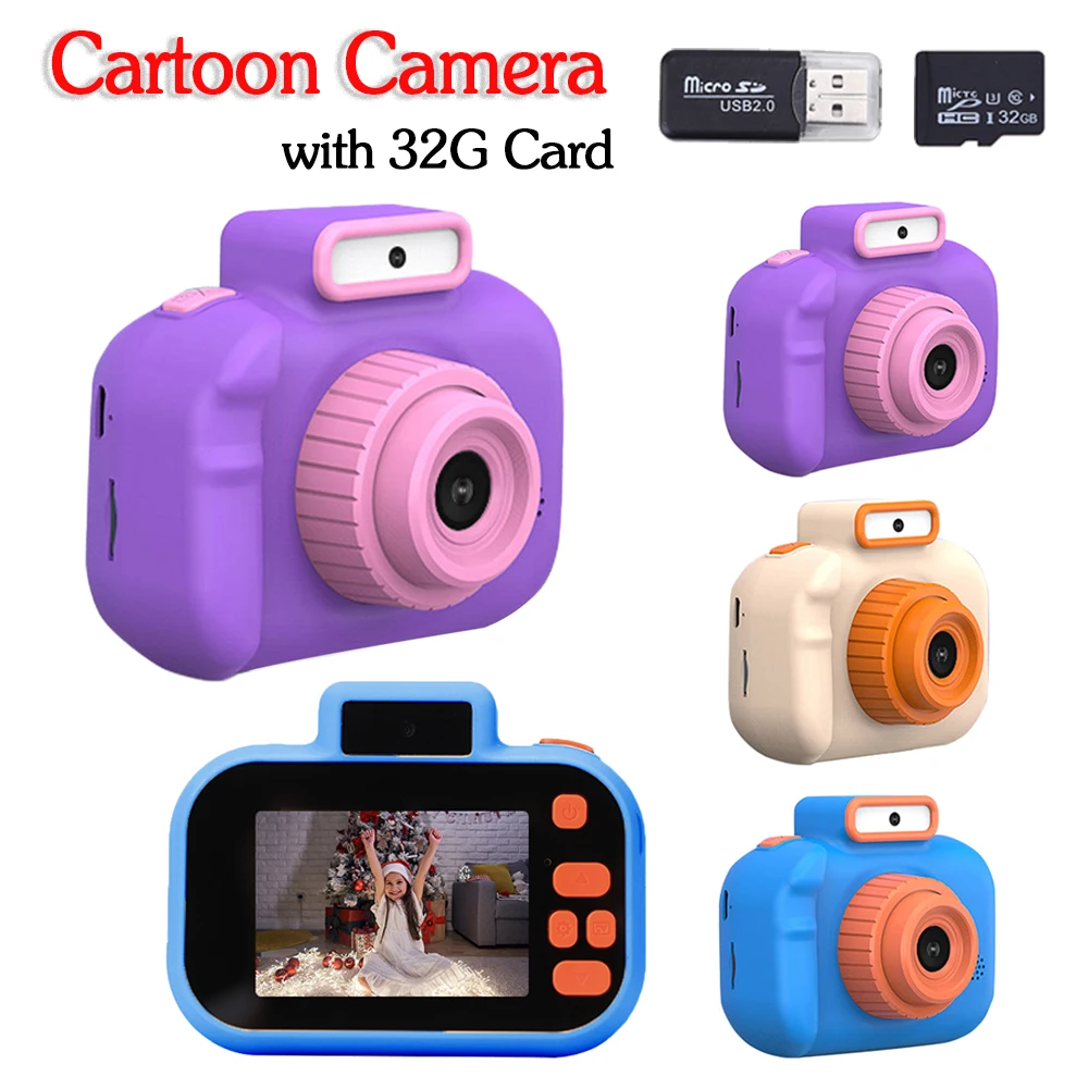 Mini Children Cartoon Camera Front Rear Dual-camera Waterproof Baby Cartoon Toys - £8.00 GBP+