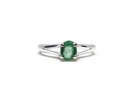 Tiny Dainty Emerald Ring 925 Silver Delicate Emerald Ring - £33.62 GBP