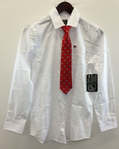   Montreal Canadians NHL Boys Size 16 White Dress Shirt With Habs Tie And Logo - $15.83