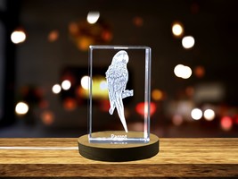 LED Base included | Parrot Serenade | 3D Engraved Crystal Keepsake - £32.23 GBP+