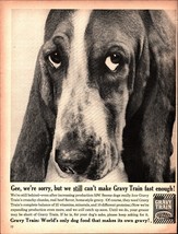 1961 Basset Hound photo Gaines Gravy Train dog food vintage print ad - $24.11