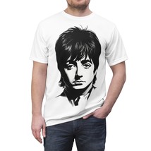 Unisex Beatles Paul McCartney Black &amp; White Portrait Print Graphic Tee - £31.65 GBP+