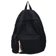 Casual Backpack New Canvas Fashion Women Large RucksaSolid Color School Bag For  - £39.98 GBP