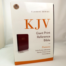 Holy Bible Large Print KJV Reference Ed Concordance Slip Burgundy Leathe... - £27.86 GBP