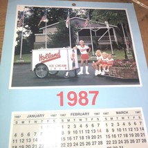 VTG 1987 Holland Dairies Wall Calendar 4 Kids Eating Ice Cream 12 By 25 Inches - £17.77 GBP