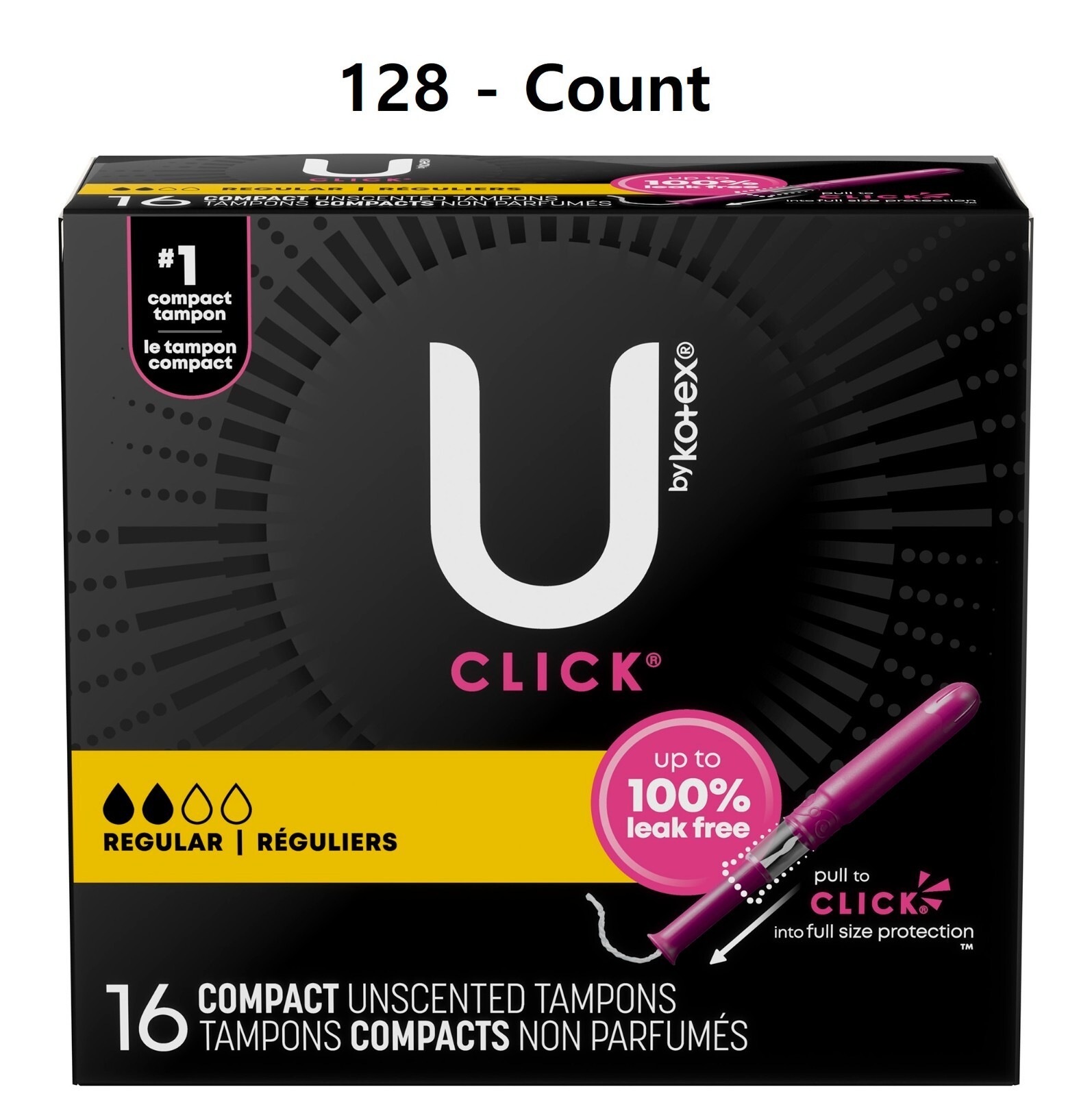 Tampon U by Kotex Click Regular Absorbency Plastic Applicator Compact, 1... - $78.19