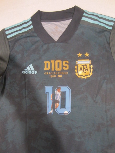 WAREHOUSE SECONDS Diego Maradona Front Signed Retro Le Coq Sportif Argentina Home Shirt - Grade C