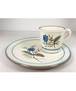 Stangl Pottery BLUE DAISY Plates Snack Set Hand Painted Made USA Mid Cen... - £11.86 GBP