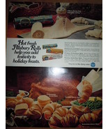 Pillsbury Holiday Hot Fresh Rolls Print Magazine Ad 1969 - €6,07 EUR