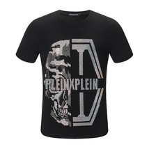 PLEINXPLEIN  design Summer Men T-shirt hip hop s rhinestones shine Short Sleeve  - £82.90 GBP